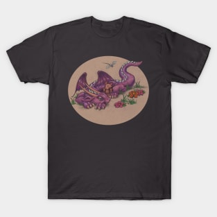 Napping Dragon (with teddy bear) T-Shirt